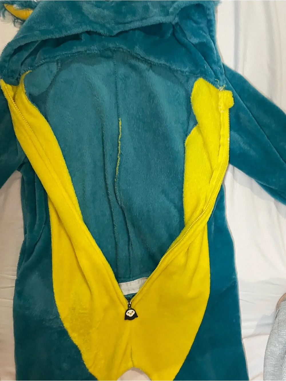 Kids Axolotl Plush Onesie Costume Pajamas Blue Yellow 10-11 Years Cosplay